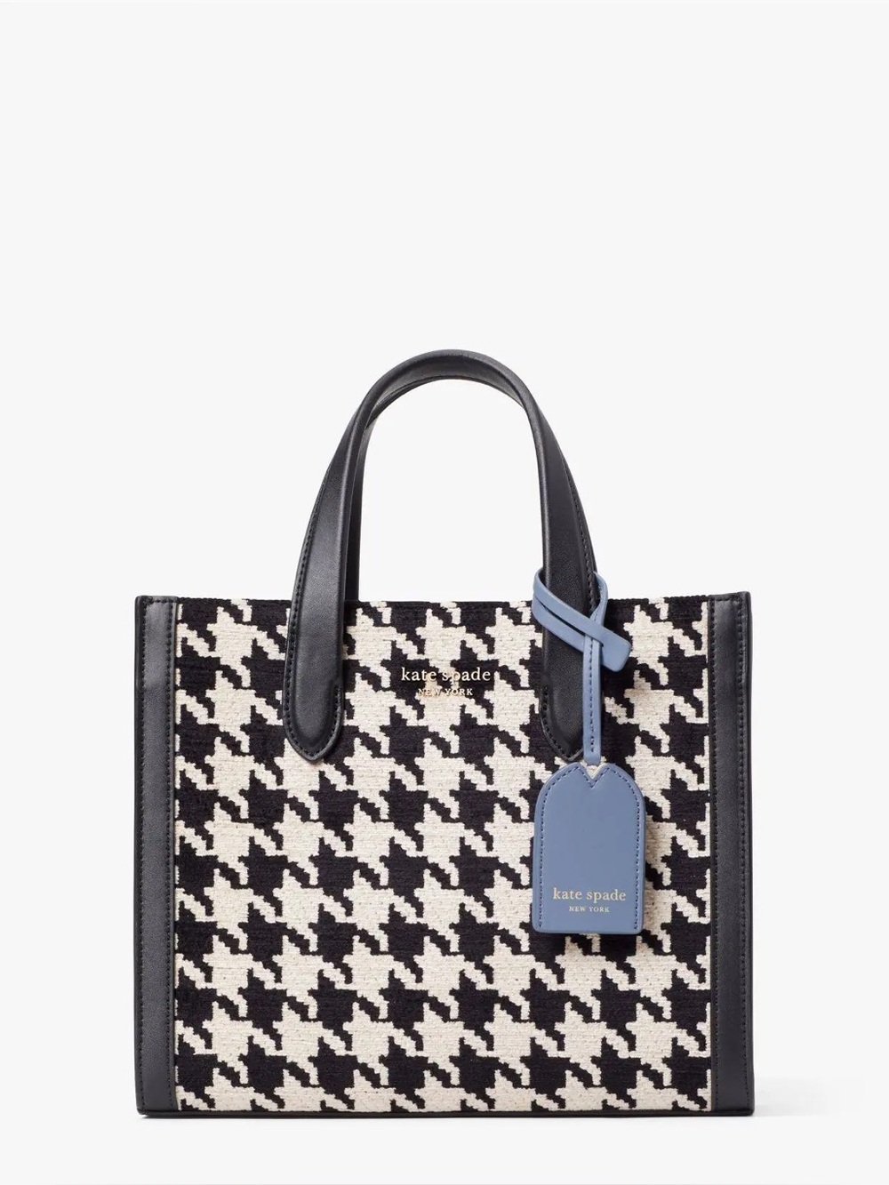 NWT Kate Spade Manhattan Houndstooth Chenille Small Tote